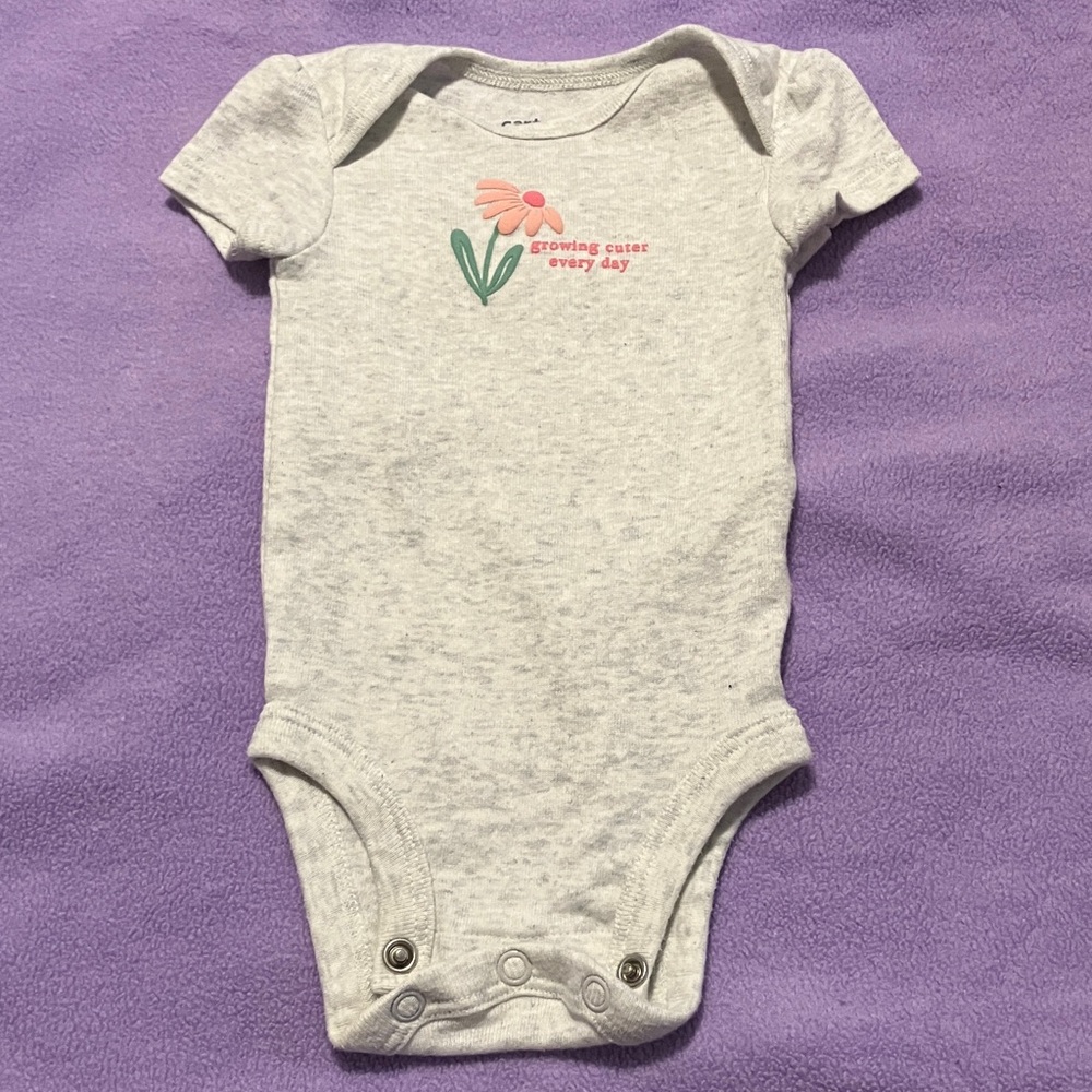 3/$15 Carter's Newborn Floral Short Sleeve Bodysuit